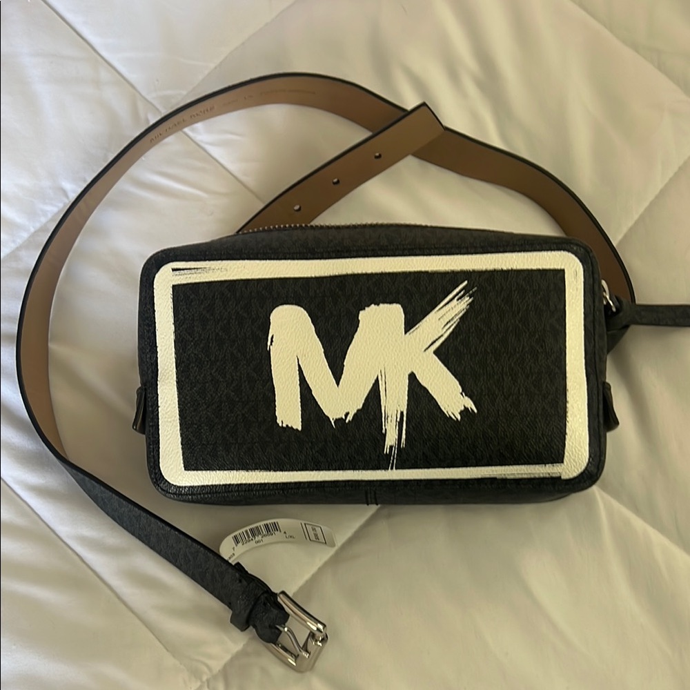 Michael Kors Black and White Belt Bag